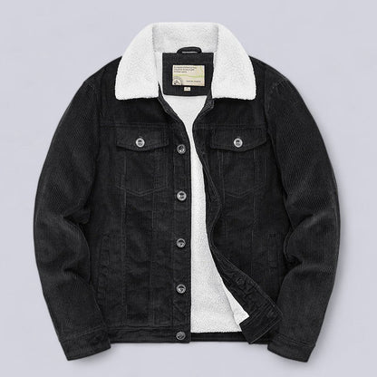 Arthur Regular Fit Corduroy Jacket | Sherpa Collar Button Front Jacket