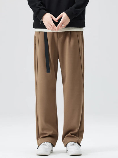 Freddie Pleated Wide-Leg Trousers | Belted Side Pockets Trousers