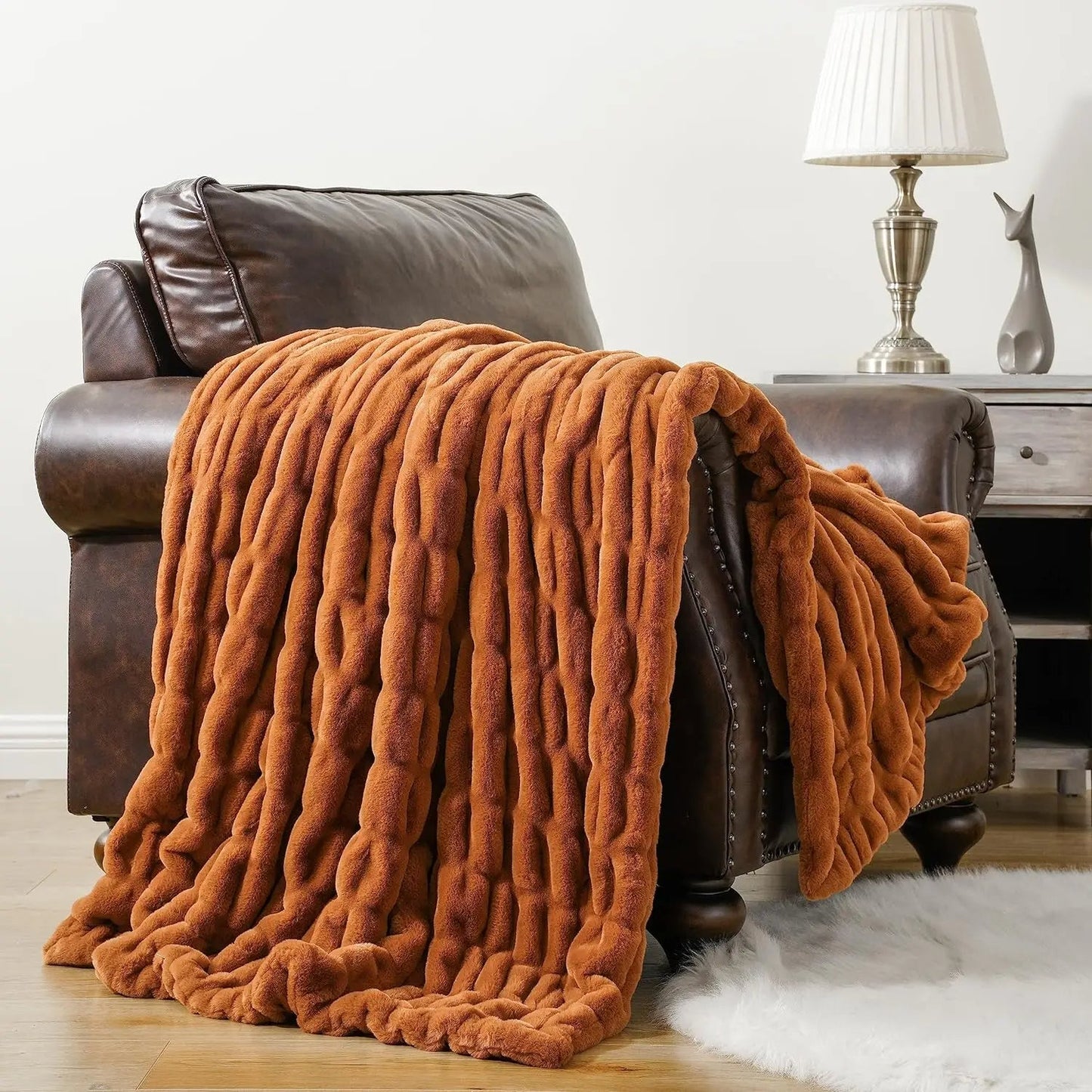 Minimalist Plush Textured Throw Blanket