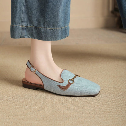 Isabella Flat Silhouette Slingback Flats | Pointed Toe Buckle Flats