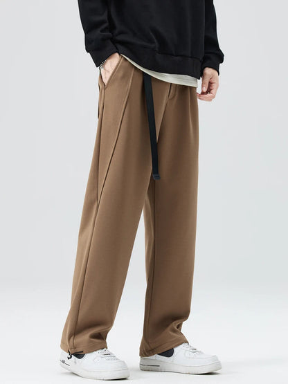 Freddie Pleated Wide-Leg Trousers | Belted Side Pockets Trousers