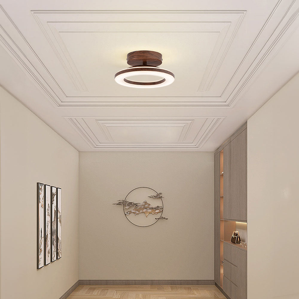 Minimalist Wood Trim LED Ceiling Light
