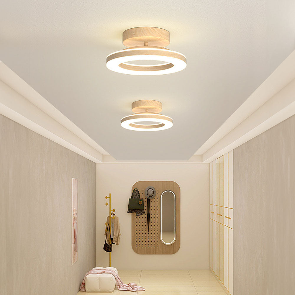 Minimalist Wood Trim LED Ceiling Light