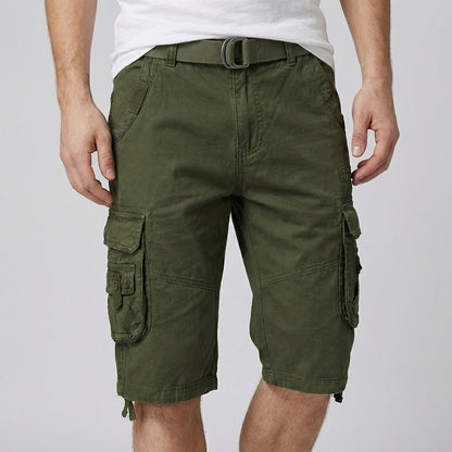 Relaxed Fit Belted Cargo Shorts for Men – Comfortable & Functional Design