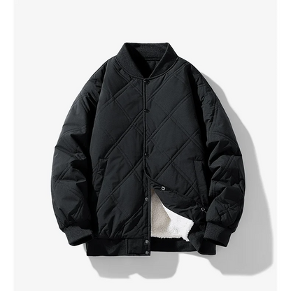 Oliver Quilted Relaxed Fit Bomber Jacket | Collared Fleece Lined Jacket