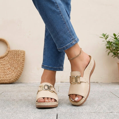 Orthopedic Platform Open-Toe Slide Sandals for Women – Comfortable Supportive Style
