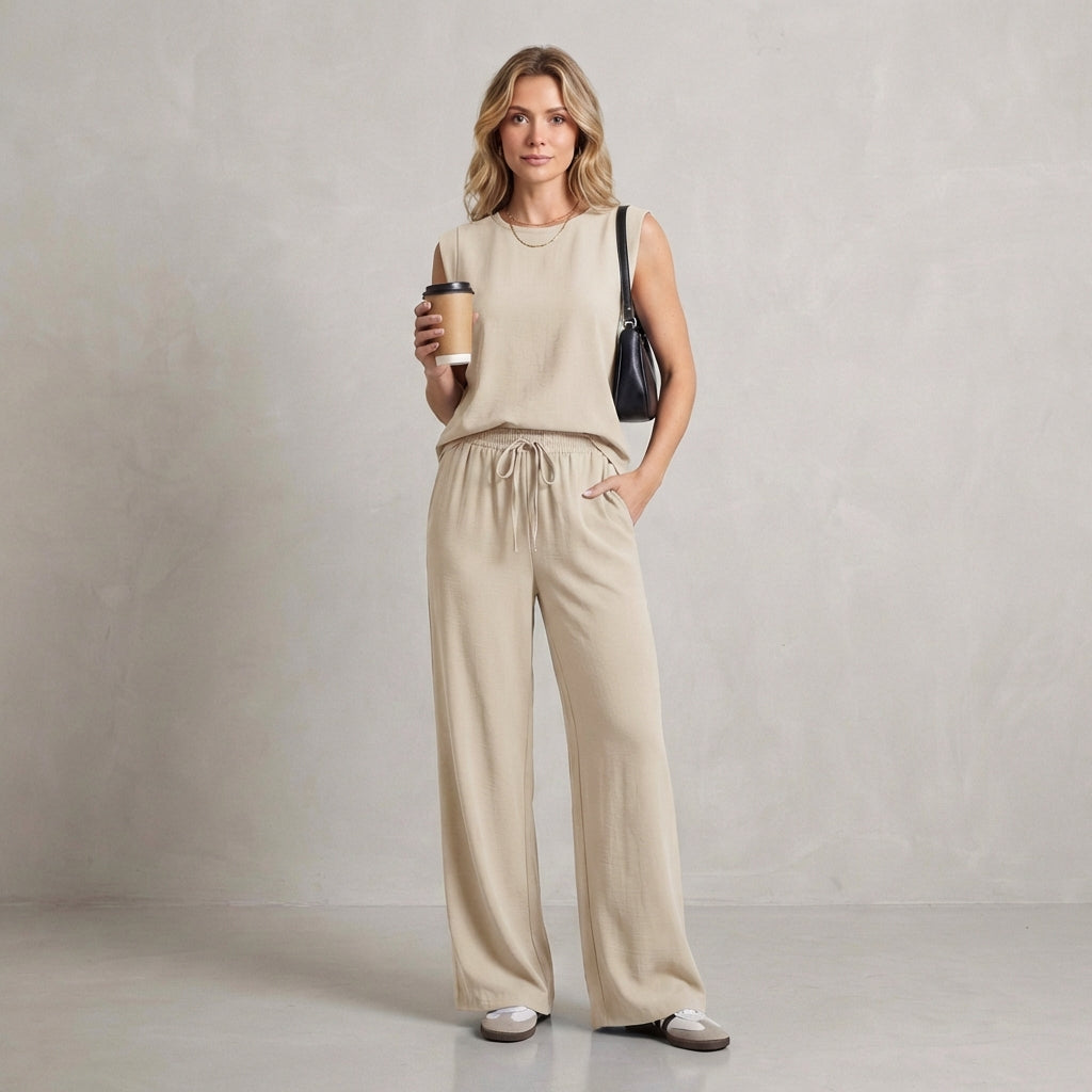 Relaxed Fit Two-Piece Set for Women – Casual Comfort & Convenience
