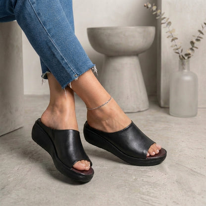 Open Toe Wedge Sandals for Women – Comfortable Stylish Slip-On