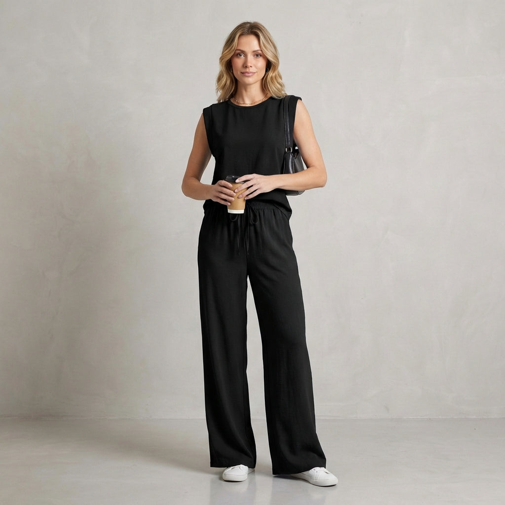 Relaxed Fit Two-Piece Set for Women – Casual Comfort & Convenience