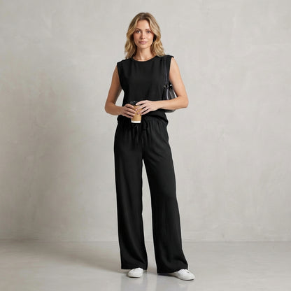 Relaxed Fit Two-Piece Set for Women – Casual Comfort & Convenience