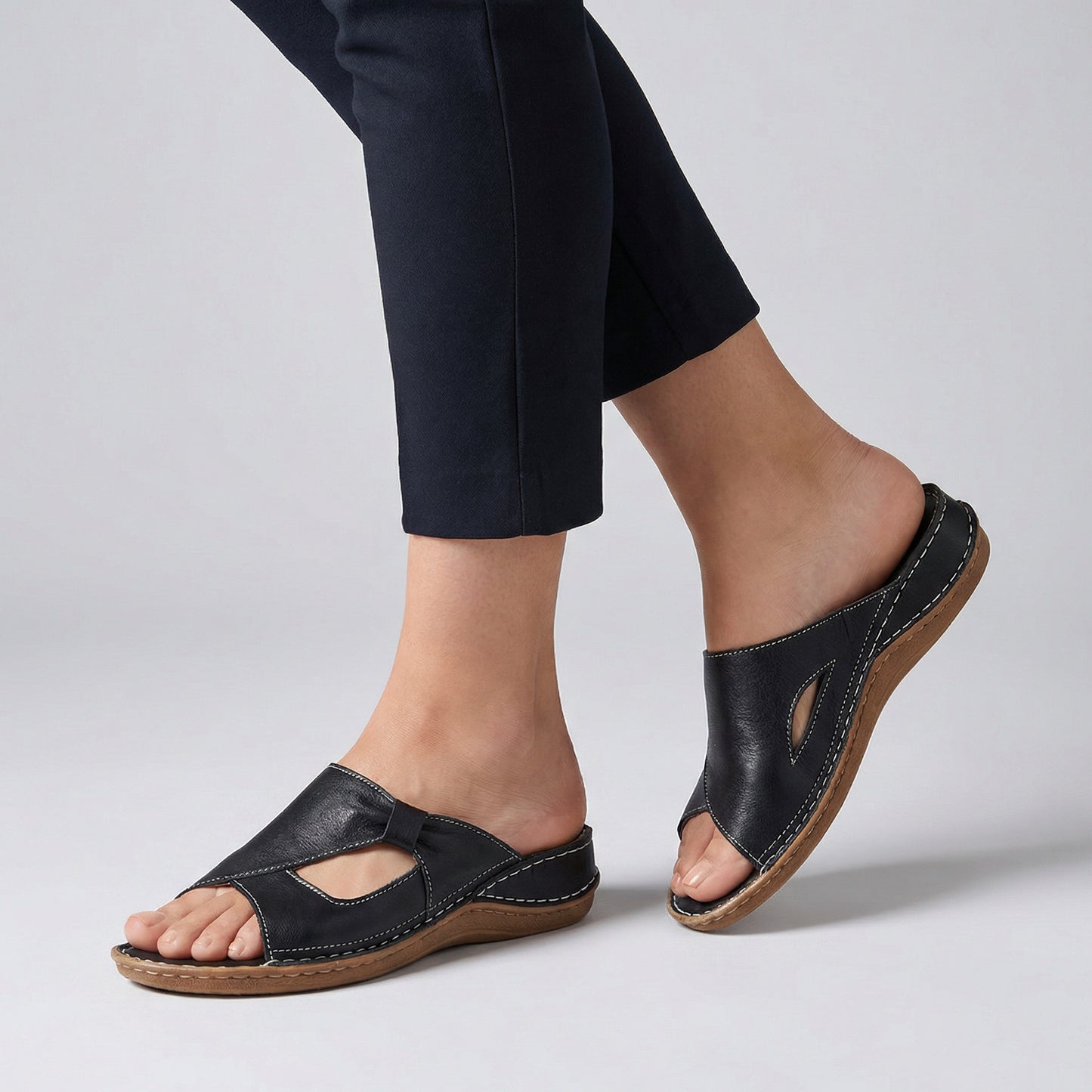 Orthopedic Open Toe Slip-On Sandals for Women – Supportive & Stylish Comfort