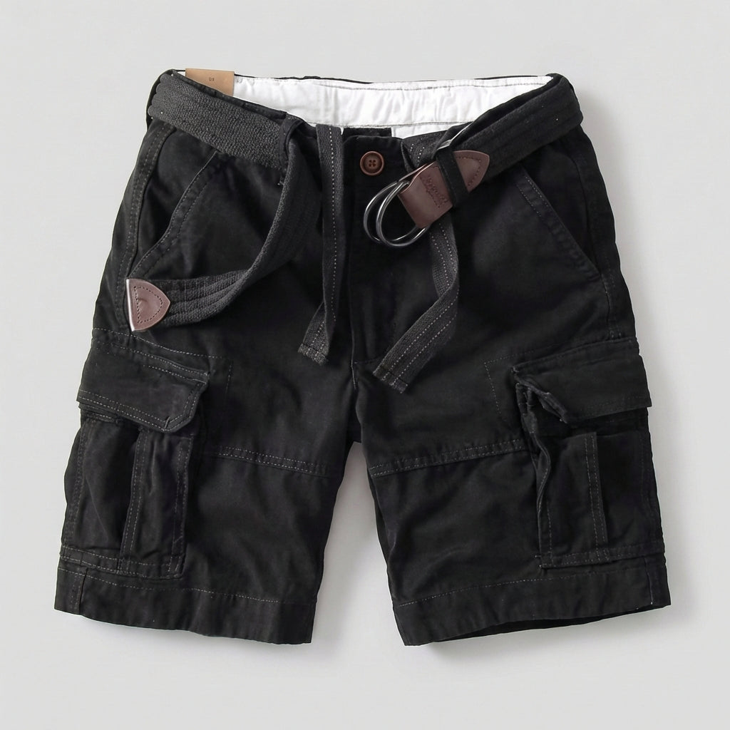 Relaxed Fit Belted Cargo Shorts for Men – Casual Comfort & Utility