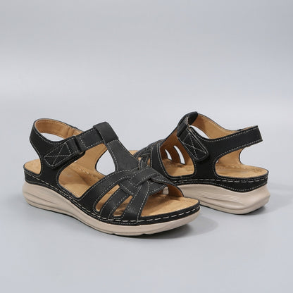 Orthopedic Cross Strap Wedge Sandals for Women – Comfortable Support & Adjustable Fit