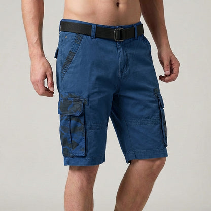 Relaxed Fit Belted Knee-Length Cargo Shorts for Men – Stylish Durable Comfort