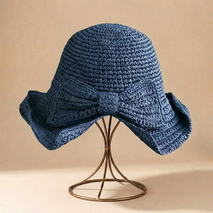 Relaxed Fit Bow Sun Hat for Women – Stylish Beach Protection