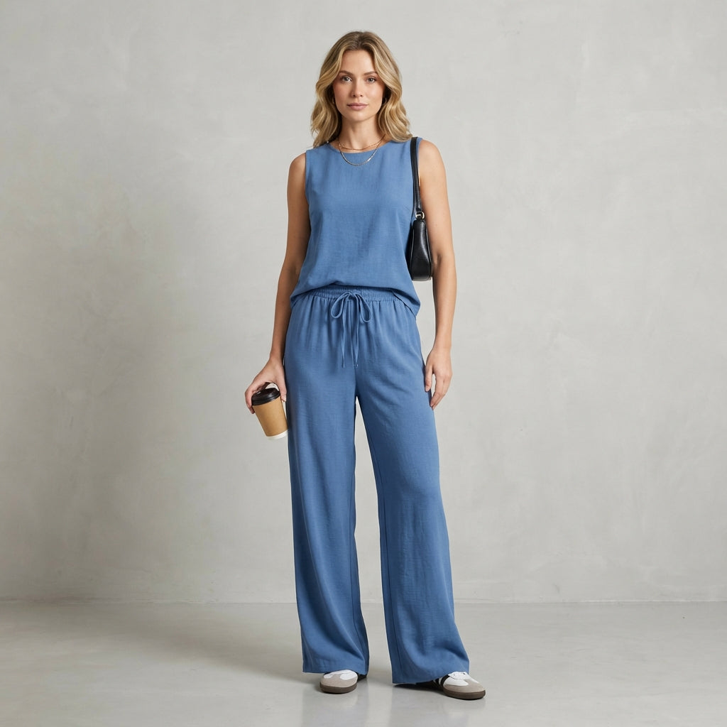 Relaxed Fit Two-Piece Set for Women – Casual Comfort & Convenience