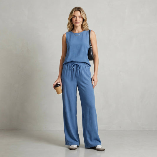 Relaxed Fit Two-Piece Set for Women – Casual Comfort & Convenience
