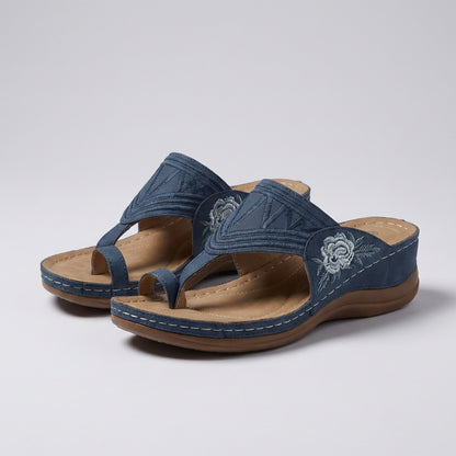 Orthopedic Toe Loop Comfort Sandals for Women – Cushioned Supportive Slip-On Walking Design