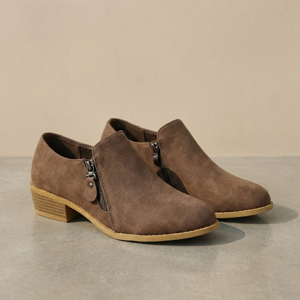 Orthopedic Side Zip Pointed Toe Ankle Boots for Women – Supportive & Comfortable Design