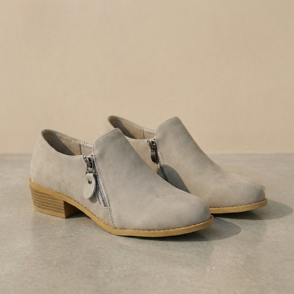 Orthopedic Side Zip Pointed Toe Ankle Boots for Women – Supportive & Comfortable Design