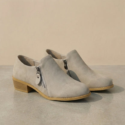 Orthopedic Side Zip Pointed Toe Ankle Boots for Women – Supportive & Comfortable Design