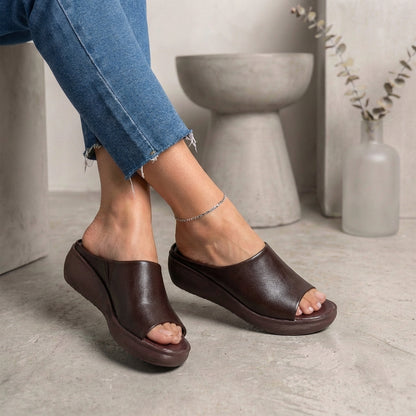 Open Toe Wedge Sandals for Women – Comfortable Stylish Slip-On
