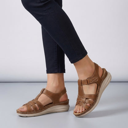 Orthopedic Cross Strap Wedge Sandals for Women – Comfortable Support & Adjustable Fit