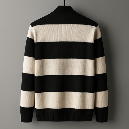 Oliver Regular Fit Cardigan | Striped Open Front V-Neck Cardigan