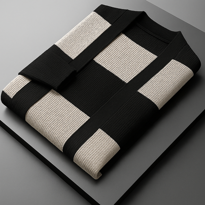 Oliver Regular Fit Cardigan | Striped Open Front V-Neck Cardigan