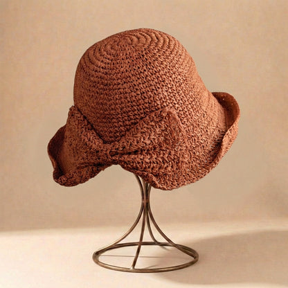 Relaxed Fit Bow Sun Hat for Women – Stylish Beach Protection