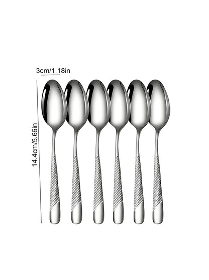 Minimalist Textured Stainless Steel Cutlery Set