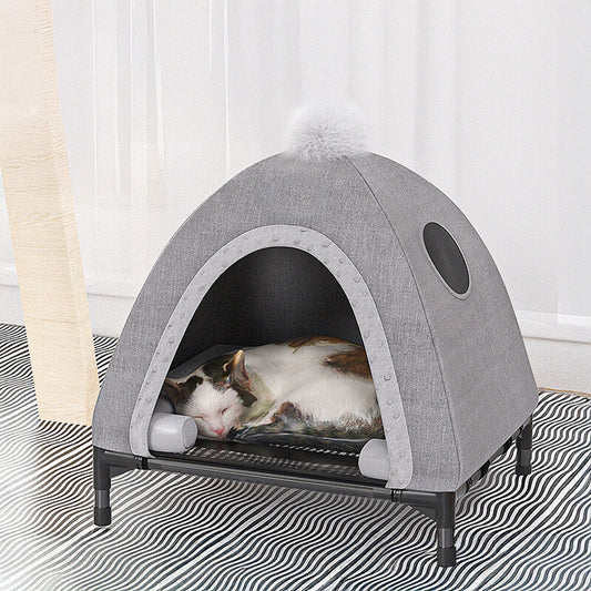Orthopedic Fabric Pet Tent Bed with Domed Shape