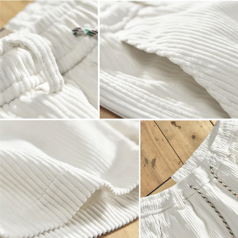 Ribbed Relaxed Fit Knee-Length Shorts for Men – Comfortable Casual Style