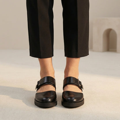 Orthopedic Buckle Strap Mary Jane Flats for Women – Supportive Comfort & Style