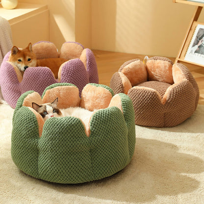 Contemporary Textured Velvet Pet Bed