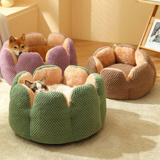 Contemporary Textured Velvet Pet Bed