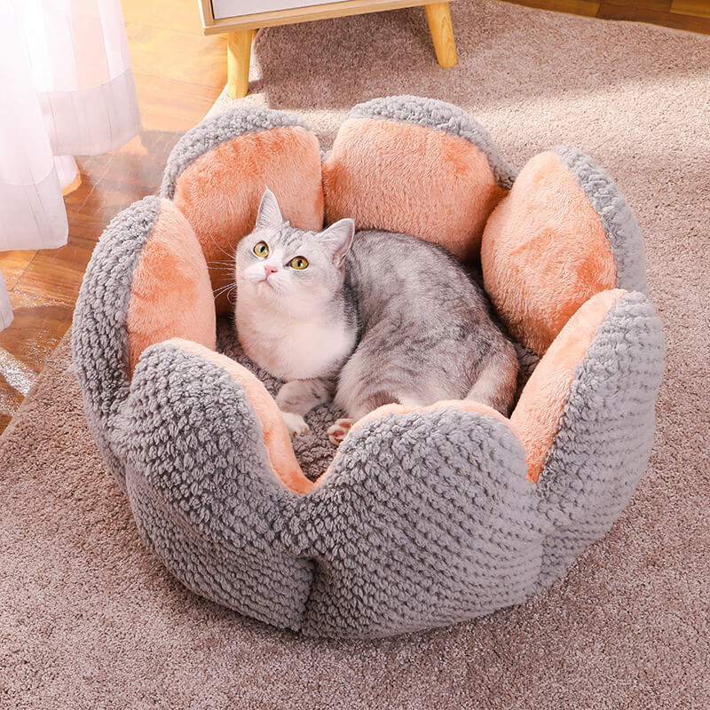 Contemporary Textured Velvet Pet Bed