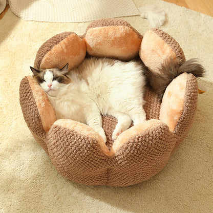 Contemporary Textured Velvet Pet Bed