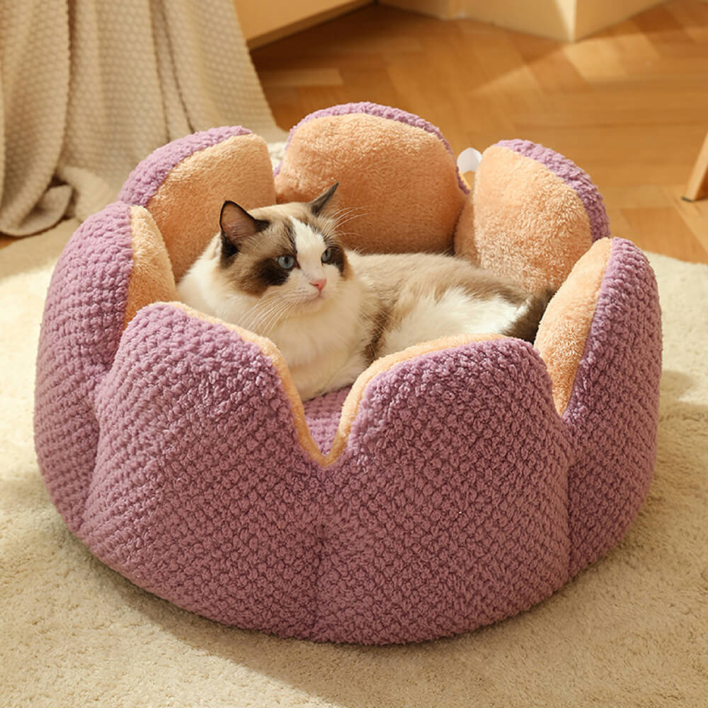 Contemporary Textured Velvet Pet Bed