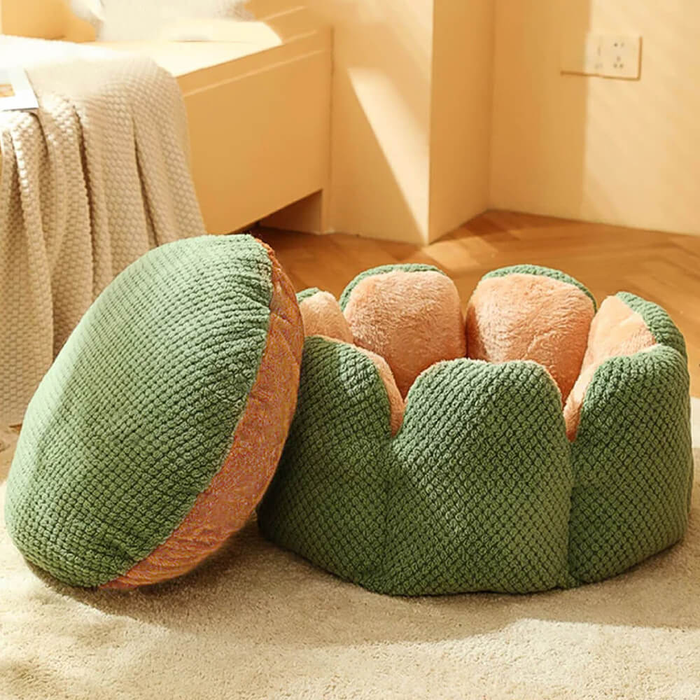 Contemporary Textured Velvet Pet Bed