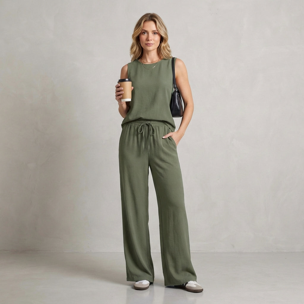 Relaxed Fit Two-Piece Set for Women – Casual Comfort & Convenience
