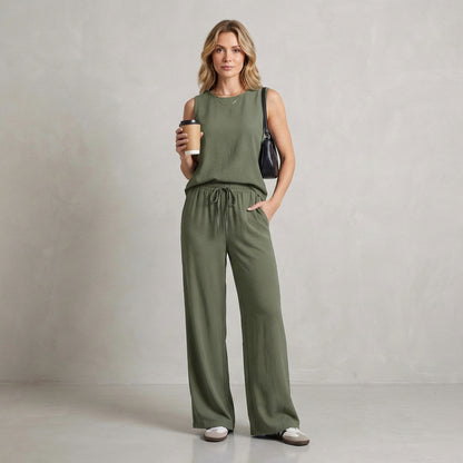 Relaxed Fit Two-Piece Set for Women – Casual Comfort & Convenience