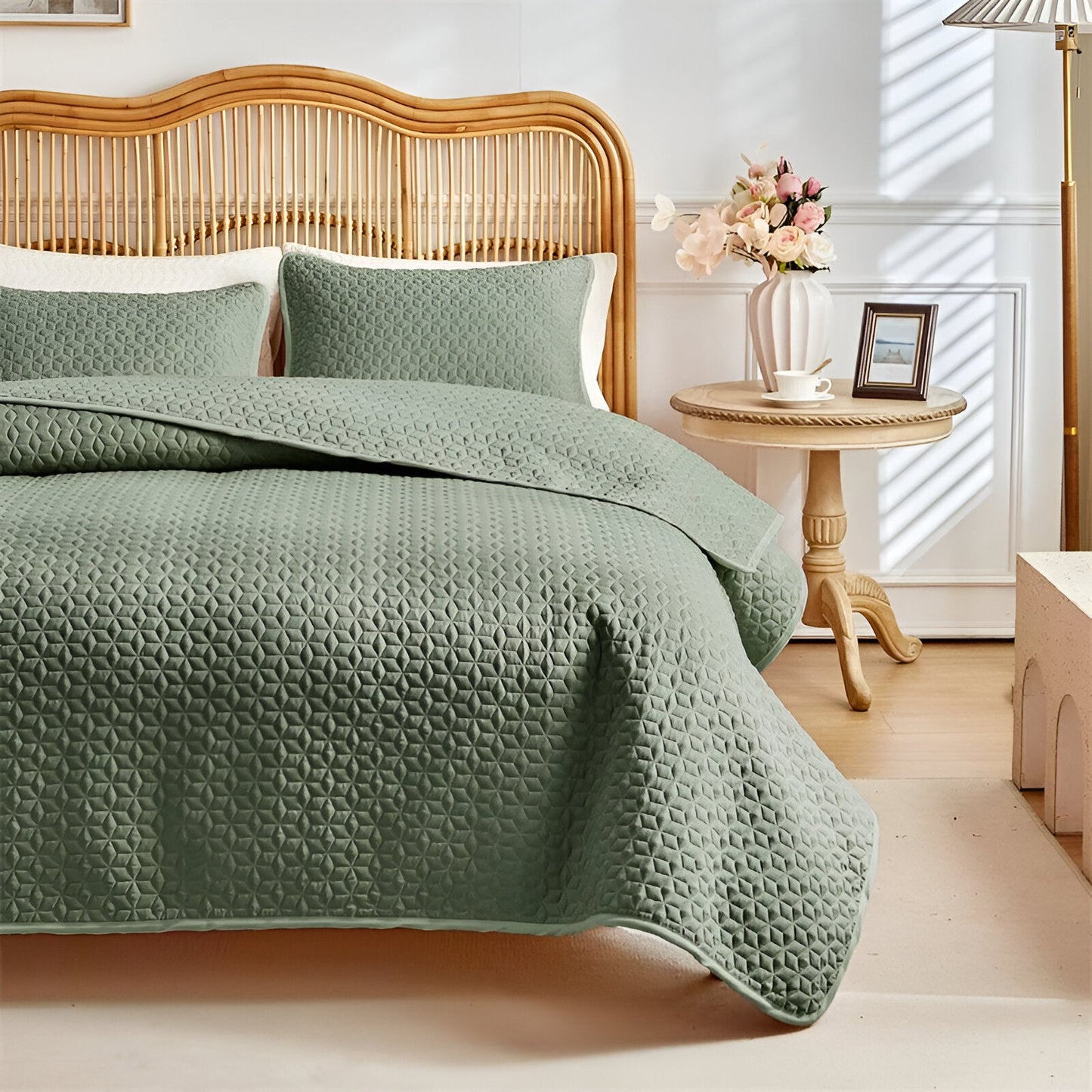 Minimalist Quilted Bedspread Set