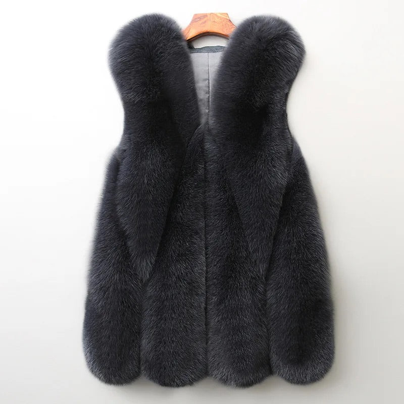 Isla Relaxed Fit Vest | Fuzzy Texture Open Front Vest