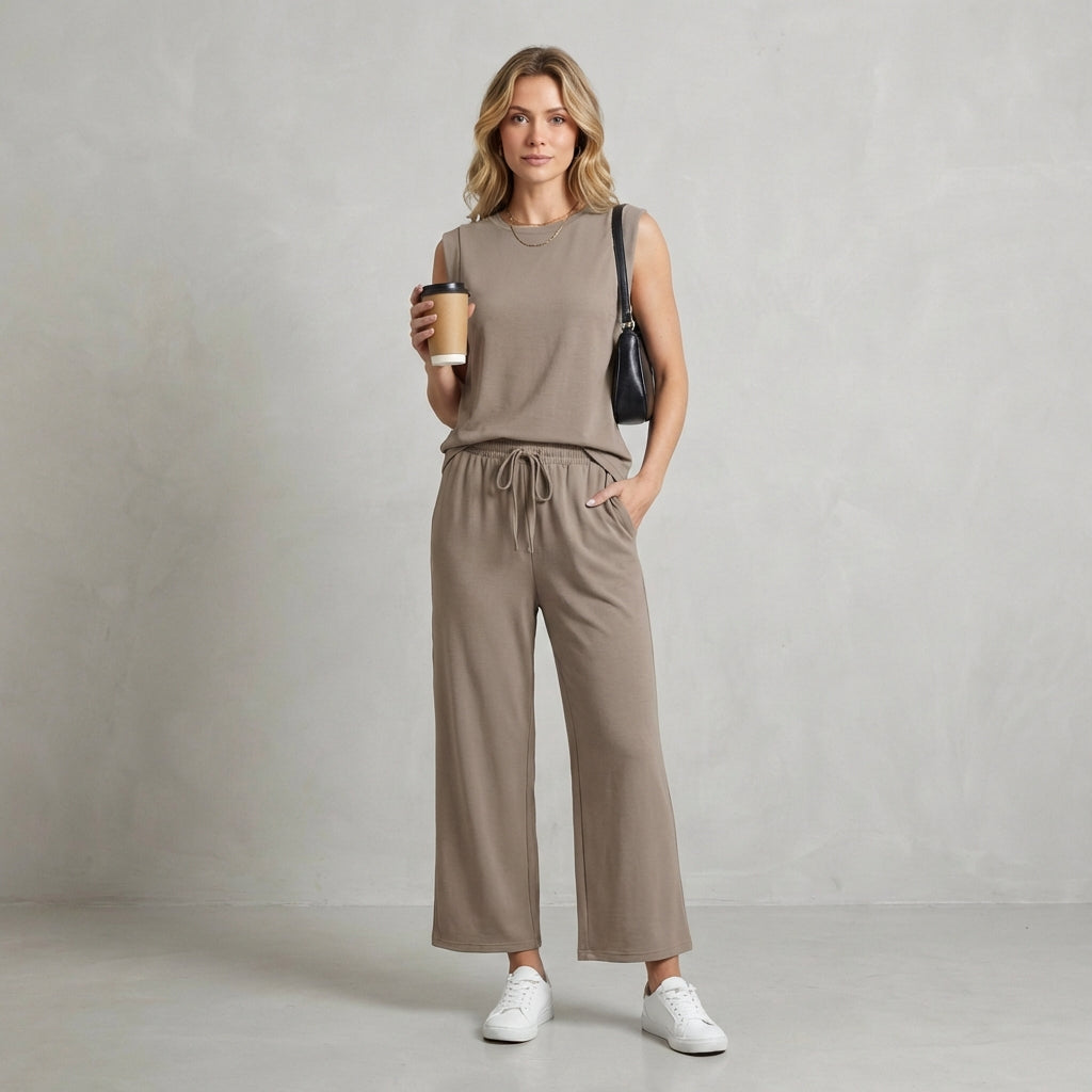 Relaxed Fit Two-Piece Set for Women – Casual Comfort & Convenience