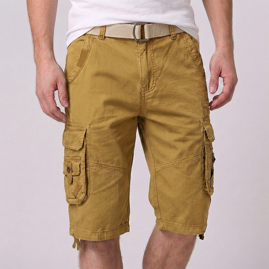 Relaxed Fit Belted Cargo Shorts for Men – Comfortable & Functional Design