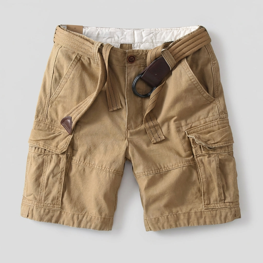 Relaxed Fit Belted Cargo Shorts for Men – Casual Comfort & Utility