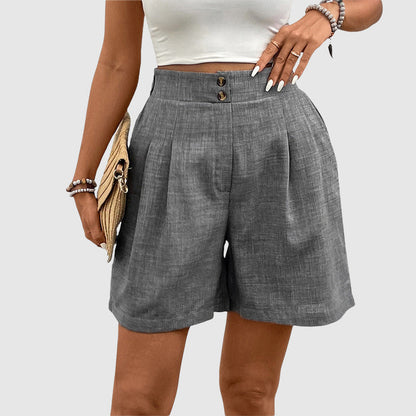 High-Waisted Pleated Shorts for Women – Casual Stylish Comfort