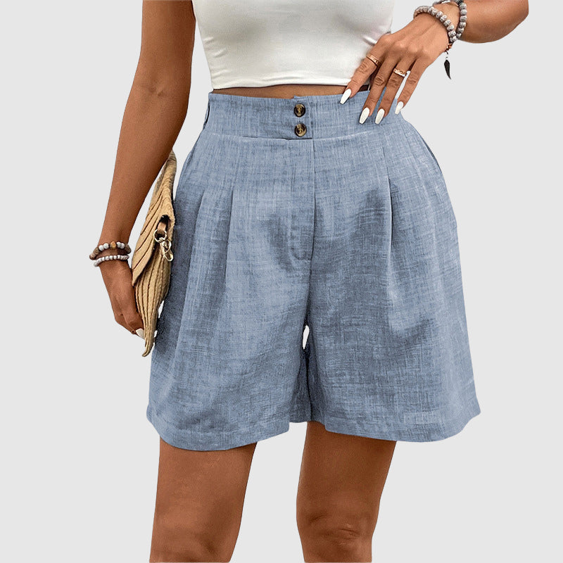 High-Waisted Pleated Shorts for Women – Casual Stylish Comfort