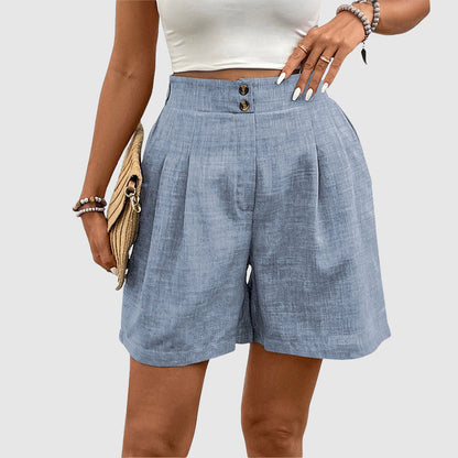 High-Waisted Pleated Shorts for Women – Casual Stylish Comfort